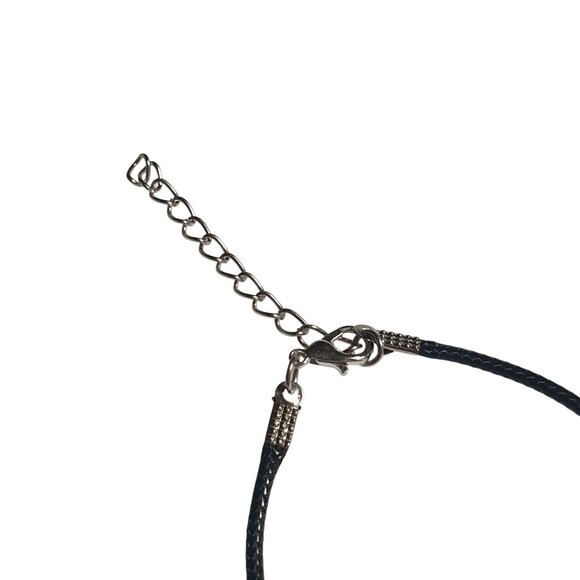 Raw Pyrite Stone Necklace Adjustable Black Cord Lobster Clasp Minimalist Design - Picture 2 of 5